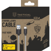 Tactical Fast Rope Aramid Cable USB-A/USB-C 0.3m Grey