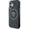 4G Glitter and Triangle Logo kryt s MagSafe pre Apple iPhone 16, Guess, Čierny