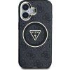 4G Glitter and Triangle Logo kryt s MagSafe pre Apple iPhone 16, Guess, Čierny