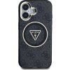 Guess 4G Glitter and Triangle Logo Kryt s MagSafe pre iPhone 16, Čierny