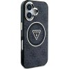 Guess 4G Glitter and Triangle Logo Kryt s MagSafe pre iPhone 16, Čierny