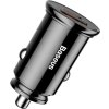 Baseus Circular Autonabíjačka USB + USB-C 30W, Čierna