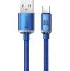 Crystal Shine Series Dátový Kábel USB - USB-C 100W 1,2m, Baseus, Modrý