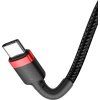 Cafule Flash Charging Dátový Kábel USB-C / USB-C 60W 1m, Baseus, Čierno-červený