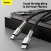 Cafule Metal Series Dátový Kábel USB-C - Lightning 20W 0.25m, Baseus, Čierny