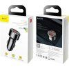 Magic nabíjačka do auta 2x USB 45W 6A s displejom, Baseus, Čierna