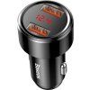 Magic nabíjačka do auta 2x USB 45W 6A s displejom, Baseus, Čierna