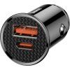 Circular Nabíjačka do Auta USB / USB-C 30W, Baseus, Čierna