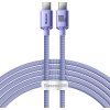 Crystal Shine Series Dátový Kábel USB-C / USB-C 100W 2m, Baseus, Fialový