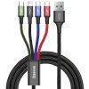 Fast 4in1 Kábel Lightning, 2x USB-C, Micro USB 3.5A 1.2m, Baseus, Čierny