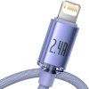 Crystal Shine Series Dátový Kábel USB - Lightning 20W 1,2m, Baseus, Fialový