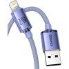Crystal Shine Series Dátový Kábel USB - Lightning 20W 1,2m, Baseus, Fialový