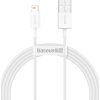 Superior Fast Charging Kábel Lightning 2.4A1.5m, Baseus, Biely
