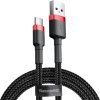 Cafule Kábel USB-C 3A 1m, Baseus, Červeno-čierny
