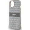 DKNY PU Leather Repeat Pattern Tonal Stripe Zadný Kryt pre iPhone 14 Beige