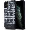 DKNY PU Leather Repeat Pattern Bottom Stripe MagSafe Zadný Kryt pre iPhone 11 Black