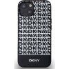 DKNY PU Leather Repeat Pattern Bottom Stripe MagSafe Zadný Kryt pre iPhone 14 Black
