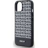 DKNY PU Leather Repeat Pattern Bottom Stripe MagSafe Zadný Kryt pre iPhone 14 Black