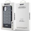 DKNY PU Leather Repeat Pattern Bottom Stripe MagSafe Zadný Kryt pre iPhone 14 Black