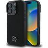 DKNY PU Leather Stack Logo Magsafe Zadný Kryt pre iPhone 16 Pre Max Black