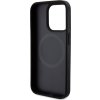 DKNY PU Leather Repeat Pattern Bottom Stripe MagSafe Zadný Kryt pre iPhone 14 Pre Black
