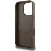 DKNY PU Leather Repeat Pattern Bottom Stripe MagSafe Zadný Kryt pre iPhone 16 Pre Max Brown