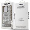 DKNY PU Leather Repeat Pattern Bottom Stripe MagSafe Zadný Kryt pre iPhone 16 Pre Max Brown