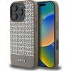 DKNY PU Leather Repeat Pattern Bottom Stripe MagSafe Zadný Kryt pre iPhone 16 Pre Max Brown