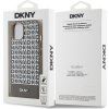 DKNY PU Leather Repeat Pattern Bottom Stripe MagSafe Zadný Kryt pre iPhone 15 Brown