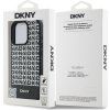 DKNY PU Leather Repeat Pattern Bottom Stripe MagSafe Zadný Kryt pre iPhone 16 Pre Max Black