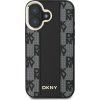 DKNY PU Leather Checkered Pattern Magsafe Zadný Kryt pre iPhone 16 Plus Black