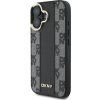 DKNY PU Leather Checkered Pattern Magsafe Zadný Kryt pre iPhone 16 Plus Black