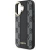 DKNY PU Leather Checkered Pattern Magsafe Zadný Kryt pre iPhone 16 Plus Black