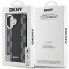 DKNY PU Leather Checkered Pattern Magsafe Zadný Kryt pre iPhone 16 Plus Black
