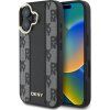 DKNY PU Leather Checkered Pattern Magsafe Zadný Kryt pre iPhone 16 Plus Black