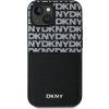 DKNY PU Leather Repeat Pattern Card Pocket Zadný Kryt pre iPhone 15 Black