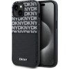 DKNY PU Leather Repeat Pattern Card Pocket Zadný Kryt pre iPhone 15 Black