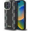 DKNY PU Leather Checkered Pattern Magsafe Zadný Kryt pre iPhone 16 Pre Max Black