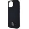 DKNY PU Leather Stack Logo Magsafe Zadný Kryt pre iPhone 15 Black