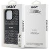 DKNY PU Leather Repeat Pattern Tonal Stripe Zadný Kryt pre iPhone 16 Pre Max Black