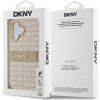 DKNY PU Leather Repeat Pattern Tonal Stripe Zadný Kryt pre iPhone 16 Plus Pink