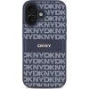 DKNY PU Leather Repeat Pattern Tonal Stripe Zadný Kryt pre iPhone 16 Blue