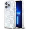 DKNY Liquid Glitter Checkered Pattern Zadný Kryt pre iPhone 15 Pre Transparent