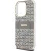 DKNY PC/TPU Repeat Pattern Tonal Stripe Magsafe Zadný Kryt pre iPhone 14 Pre Beige