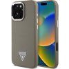 Guess PU Grained Triangle Logo MagSafe Zadný Kryt pre iPhone 16 Pre Max Brown