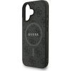Guess PU Leather 4G Colored Ring Strap MagSafe Zadný Kryt pre iPhone 16 Black