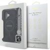 Guess PU Leather 4G Colored Ring Strap MagSafe Zadný Kryt pre iPhone 16 Black