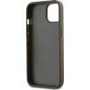 DKNY PU Leather Stack Logo Wrist Strap Zadný Kryt pre iPhone 13 Brown