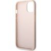 Guess PU 4G Metal Logo Zadný Kryt pre iPhone 14 Pink