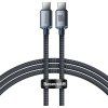 Baseus CAJY000601 Crystal Shine Series Dátový Kábel USB-C - USB-C 100W 1,2m Black